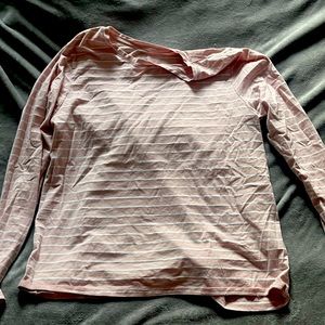 Pink and White Striped Longsleeve Shirt